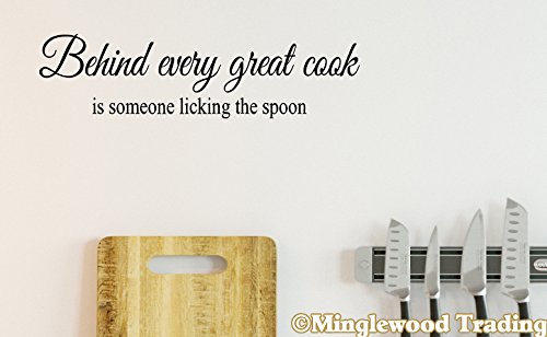 Minglewood Trading Behind Every Great Cook is Someone Licking The Spoon 13" x 3.5" Vinyl Decal Sticker - - Yellow