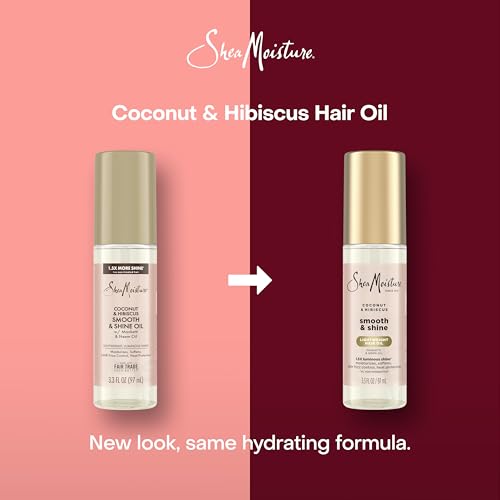 Unilever Shea Moisture Coconut & Hibiscus Smooth & Shine Oil Coconut & Hibiscus Softens And Hydrates Hair With Manketti And Coconut Oil For A Lightweight Texture 3.3 Fl Oz