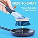 4-in-1 Soap Dispensing Scrub Brush with Built-in Tank - Effective Kitchen Cleaning Tool for Pots and Pans, Includes Scraper Heads, Blue(Blue)