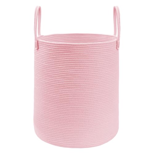 JMvicyroam 100L Cotton Rope Laundry Basket Hamper, Pink
