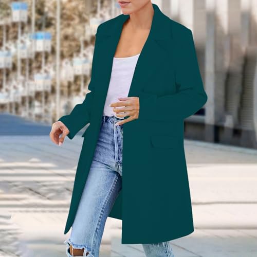 Women's Long Blazer Jackets Long Sleeve Lapel Pockets Loose Fit Work Casual Blazers Outerwear 2025 Spring Fall Jackets2