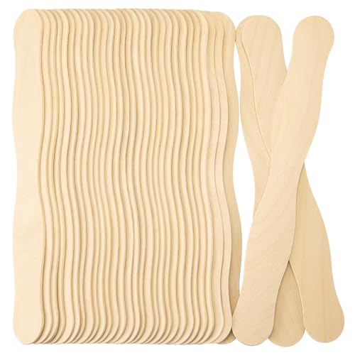 WISYOK 8 inch Large Craft Sticks 120Pcs Wavy