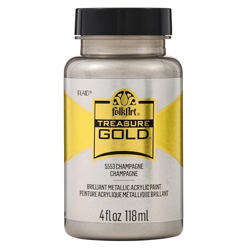 FolkArt Treasure Gold Acrylic Craft Paint, Champagne 4 fl oz Premium Metallic Finish Paint, Perfect for Easy to Apply DIY Arts and Crafts, 5553 by FolkArt - Used condition - US$15.20