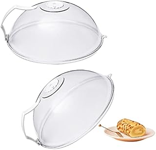 2 Pieces Microwave Cover with Handle, Food Splatter Guard, Microwave Lid, Microwave Splatter Guard Cover, Microwave Food Cover, for Splatter Guard Protection
