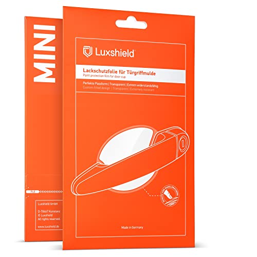 Luxshield Película Protectora para Hueco de Manija para Mini One/Cooper/JCW 3 Puertas 3 (III) F56 I 2014-2022 - Protección contra Rasguños, Protección de Pintura - Transparente Cover