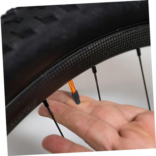 1 Par Tapa de Válvula Ciclismo Francés Aluminio Naranja miniatura 4