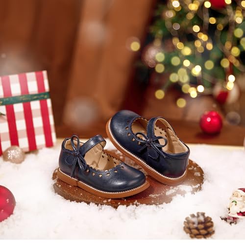 Image of GINFIVE Toddler Girls Dress Shoes Little Kids Flats School Mary Janes Shoes