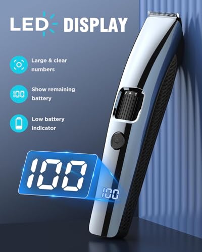Barttrimmer Herren,Rasierer Herren Elektrisch mit Batterieanzeige, Bartschneider Trimmer Haarschneider mit ZoomRad(1-10mm),Gesichtshaartrimmer Intimrasierer Shaver,Full Body Hair Groomer für Männ,USB