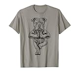 Los cachorros de perro traen armonía. Pacífico canino Staffordshire Bull Terrier raza perro yoga cachorro meditar en árbol de yoga vrikshasana pose diseño.