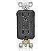 Leviton GFNT1-E Self-Test SmartlockPro Slim GFCI Non-Tamper-Resistant Receptacle with LED Indicator, Wallplate Included, 15-Amp, Black