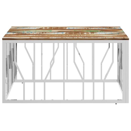 Table basse en bois vieilli pour un design moderne de salon chaleureux et convivial