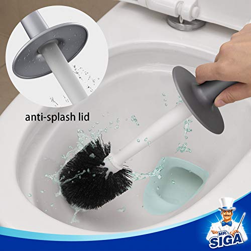Image of MR.SIGA Toilet Bowl Brush and Holder for Bathroom, Gray, 1 Pack