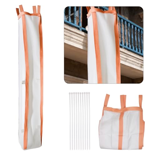 2 Pack 9.84 FT Construction Trash Chute 1.64 FT Diameter Large Opening Heavy Duty Debris Slide with Zip Ties Connectable Waste Chute for Balcony Roof & Building Renovation Waste Removal