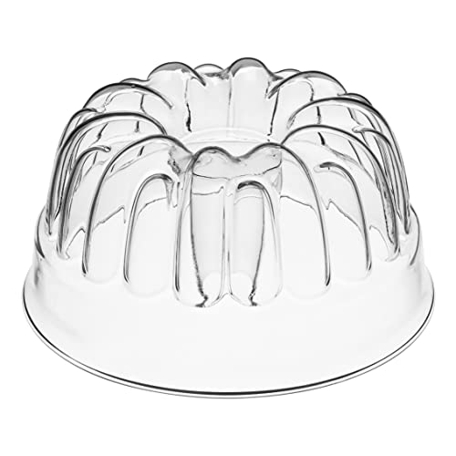 Simax Clear Glass Fluted Bundt Pan, Heat, Cold, And Shock Proof, Holds 1.4 Quarts (5.4 Cups), Made In Europe, Great For Small Ring Cakes, Puddings, Desserts, Monkey Bread, And More, Dishwasher Safe #TOP1