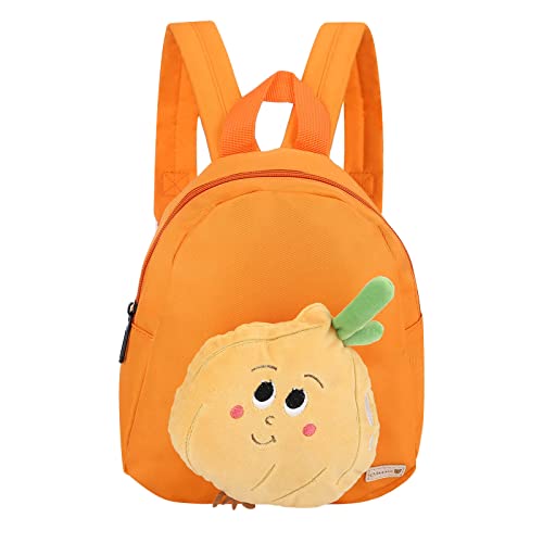 VINBAGGE Nette Kleine Kleinkind Kinder Rucksack Plüsch Cartoon Gemüse Mini Kinder Orange Tasche für Baby Mädchen Junge Alter 1-3 Jahre - Knoblauch