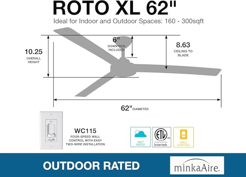 Minka Aire F624-CL Roto XL 62-Inch Outdoor Ceiling Fan, Coal by MINKA-AIRE - Image 9