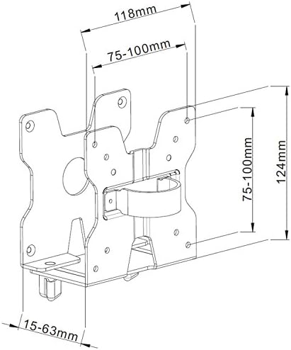 Allcam Mini CPU Holder/Thin Client Mount w/Pole clamp, Vesa Mount & Underdesk Fixings (Universal Mount for NUC Units up to 5Kgs and VESA 75, Vesa 100)