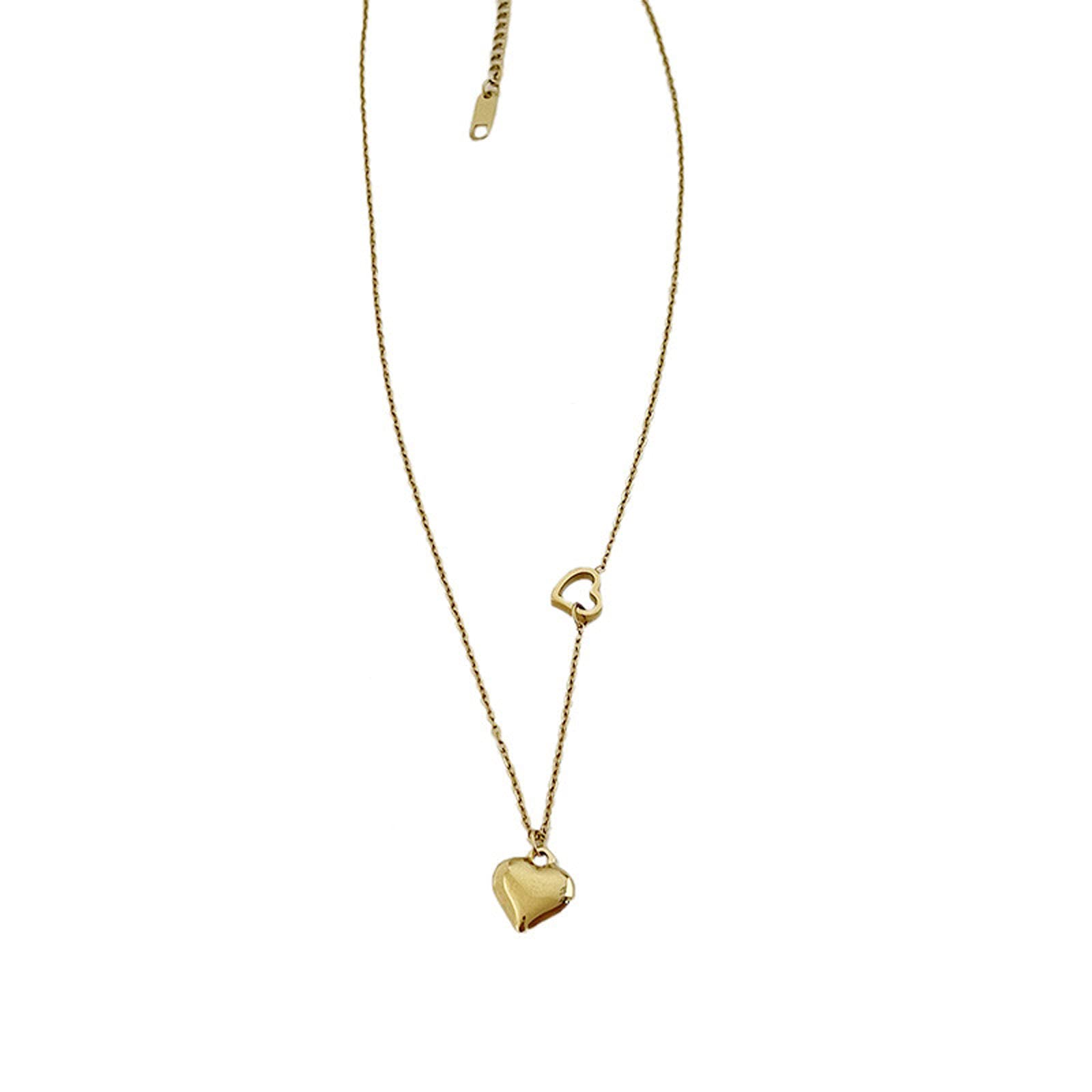 Collier d'amour en acier au titane résistant et chaîne de clavicule chic