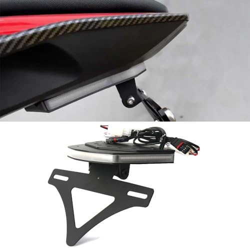 Fit for BMW S1000RR (2020-2024) Integrated License Plate Holder LED Light Tail Tidy Fender Eliminator Kit Rear License Plate Bracket Tailstock with Turn Signal
