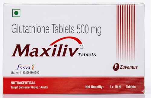 Image of MAXI LIV (Glutathione 500 MG) 10 Tablets strip