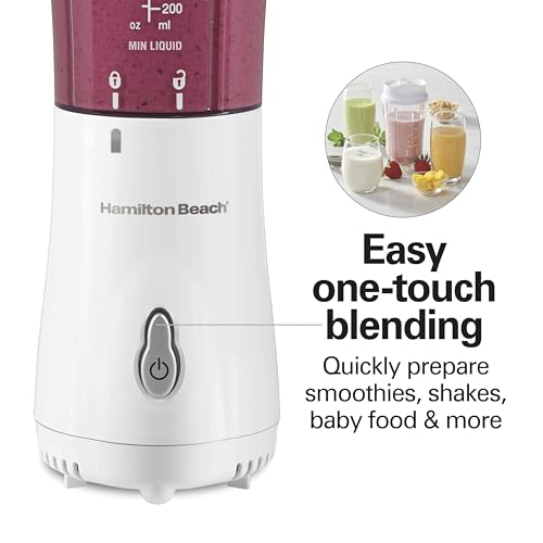 Hamilton Beach Portable Blender for Shakes and Smoothies, 14 Oz White