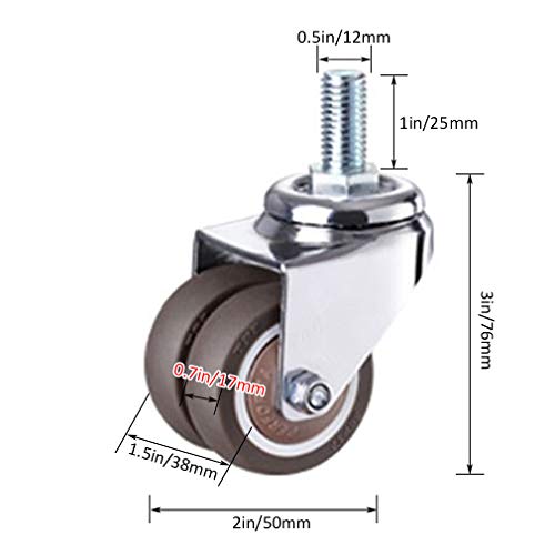 Roulettes pivotantes robustes à double roue pour meubles et charges max - 6
