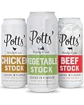 Potts’ Mixed Variety Stock in Can (Vegetable, Beef, and Chicken) 500ml Pack of 3