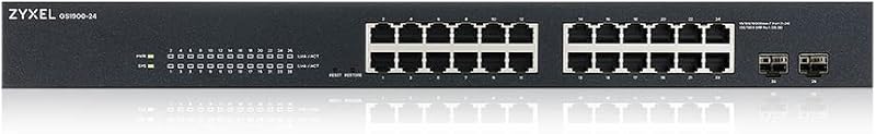 Zyxel GS1900-24 Smart Managed 24-portos Gigabit Switch - Rack Mountolható, Ventilátor Nélküli, VLAN, IGMP, QoS Támogatással