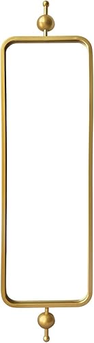Miniatura 7 de Espejo arqueado dorado para decoración del hogar en espacios estrechos, marco rectangular de metal con esquinas redondeadas espejo para sala de