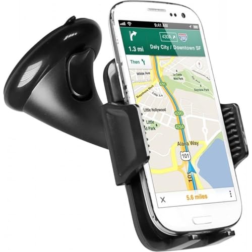 Supporto Universale Per Smartphone ILuv ICC796BLK – Ventosa Per Parabrezza E Ricarica USB, Nero
