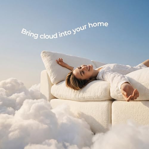 Image of Amsleekey 108 inch Cloud Sectional Couch with 2 Washable Cover Sets