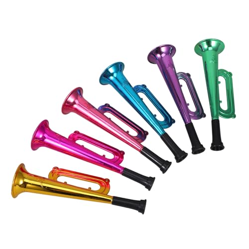 Abaodam 12Pcs Plastic Horn Lightweight Trumpets for Parties Sports Events Celebrations for Adults Eye Catching Design Easy to Carry
