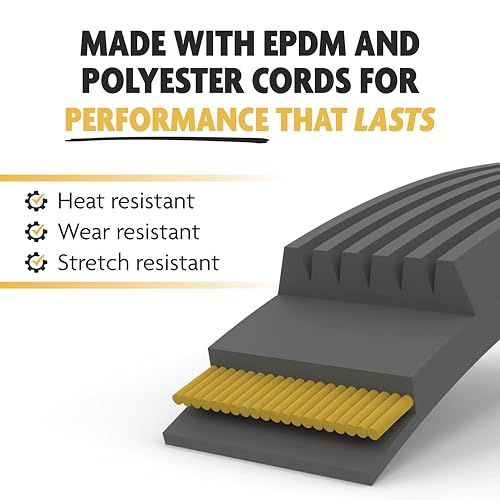 Image of Top Drive, 3PK860, Premium Engine EPDM Serpentine Belt, 34.41 inch Length | 3-Rib, Automotive Replacement Serpentine Belt, Equivalent References K030338 and 5030335
