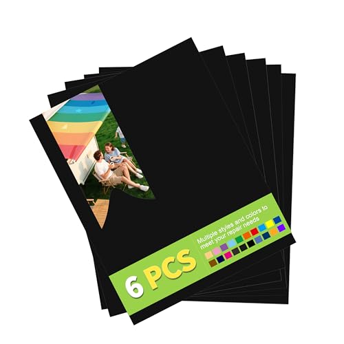 TIANLDD 7x9in Nylon Repair Patch，Tent Repair Kit，Self Adhesive Waterproof Fabric Repair Tape for Tent, Umbrella, Sleeping Bag, Down Jackets,Knapsack.（Black,6ps）