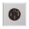 NEMA 14-50W EV Charger Outlet with Wall Plate, Weather-Resistant 50 Amp 125/250V EV Charging Receptacle, 3-Pole 4-Wire Heavy Duty Industrial Grade ETL Listed