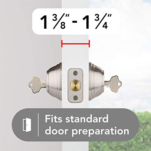 Baldwin Round, Double Cylinder Front Door Deadbolt Featuring Smartkey Re-Key Technology And Microban Protection, In Venetian Bronze #TOP5