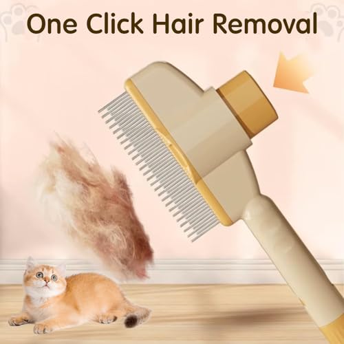 Image of [ 2 Packs ] Flea Comb for Dogs and Cats with Release Button Fine Tooth - Dog Comb for Grooming Massaging and Cleaning - Pet Comb for Dogs and Cats, Comfort and safety