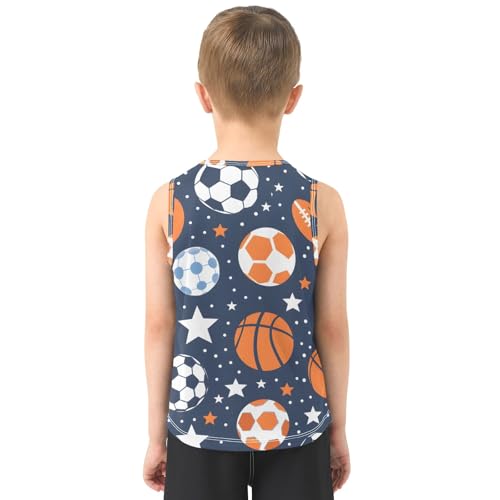 Boys' Tank Top Shirt Sports Balls with Stars Pattern Sleeveless T-Shirts3