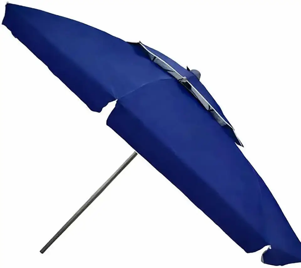 Guarda Sol Articulado Gigante 2,40m Uv Praia Piscina Respirável Verão Alumínio Azul Pratico