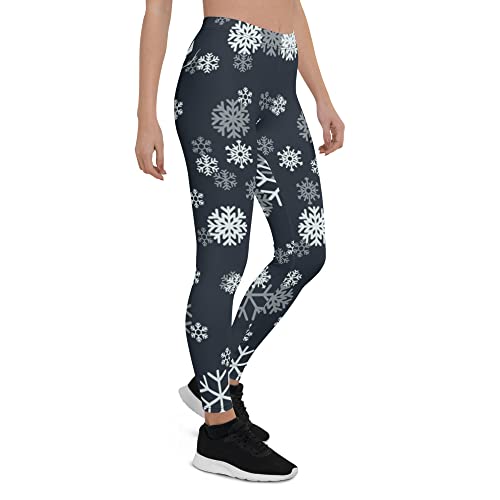Legging de Noël blanc avec motif neige taille XL pour l'hiver - 5