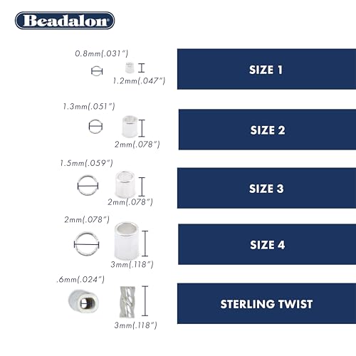 Tubes à sertir Beadalon taille #2, acier inoxydable premium pour finitions - 4
