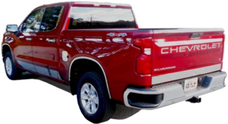 QAA is Compatible with 2019-2026 Chevrolet Silverado 2 Piece Stainless Sliding Rear Window Trim Accents RW59170