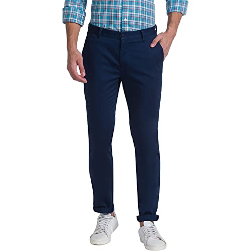 Image of Raymond Slim Fit Dark Blue Trouser for Men