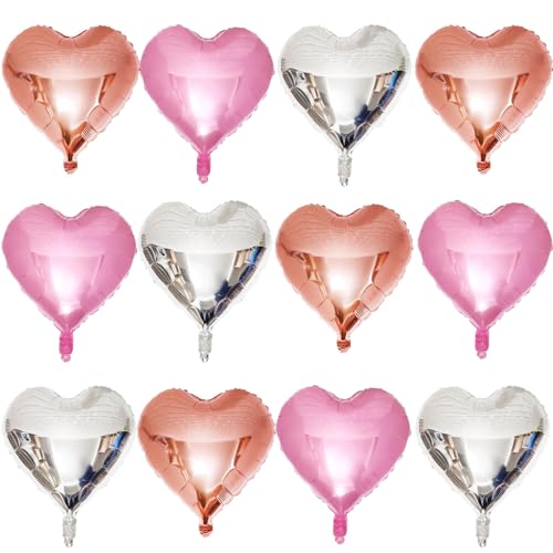 Rose Gold Heart Balloons Pack