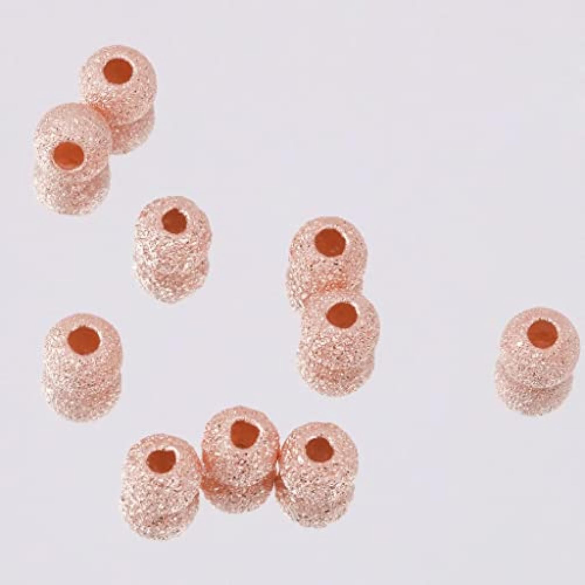10Pcs 925 Rose Gold Lucky Loose Beads for DIY Bracelet Making