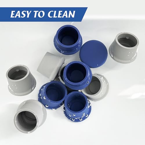 10 Stück Silikon Kronkorken, Dichtet kronkorken, Geeignet für Flaschenöffnungen von ca. 1,2-1,3 Zoll, Wiederverwendbar, Grau, Blau