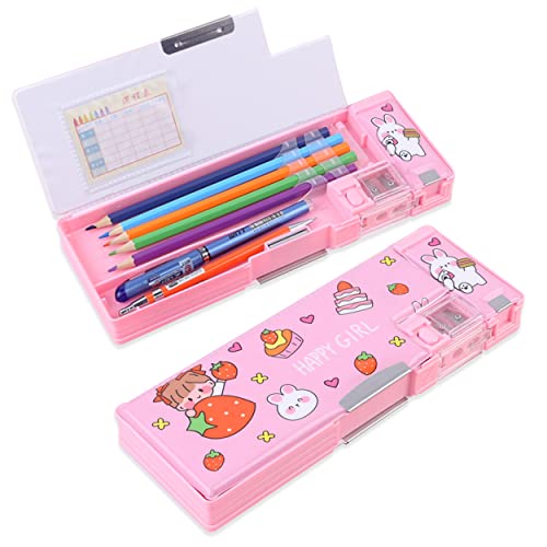 LilyBeauty Estojo Multifuncional Dobrável para Lápis, Ideal para Meninas E Meninos. Organizador de Canetas Fofo com Apontador, Calendário E Outros Itens Escolares. Ótimo Presente de Aniversário