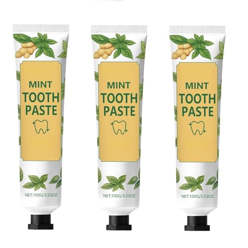 Dentifricio originale allo zenzero e menta, pulizia delicata per una sensazione di pulizia e freschezza, adatto agli adulti,3pcs