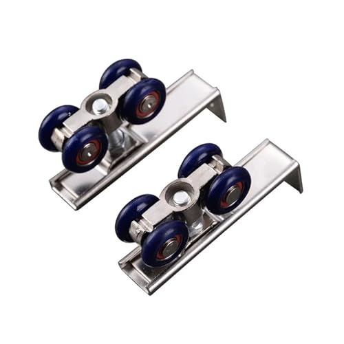 Guia Puerta Corredera Juego de 2 rodillos for puertas corredizas, poleas de 4 ruedas for puertas corredizas de madera, for colgar puertas de casa y habitaciones.
