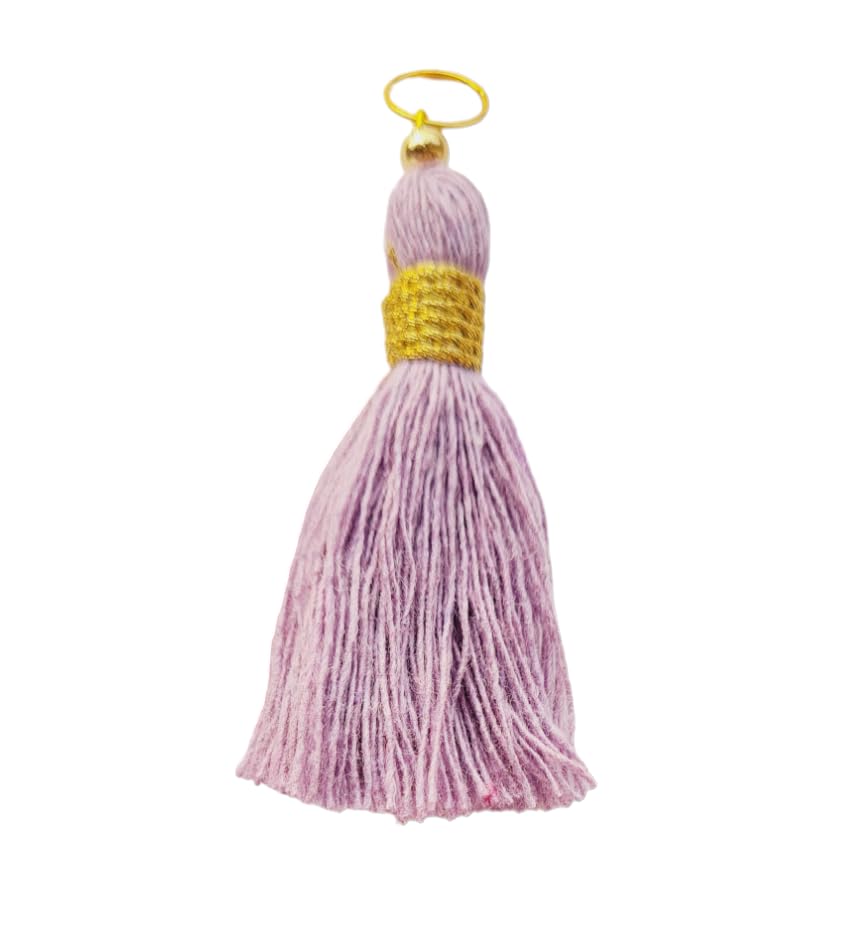 Image of Zippy Flora Micro 1.5 inch Length Cotton Handmade Tassels for Saree /Blouse /Dupatta /DIY /Decor (Pack of 12) (Lavender)